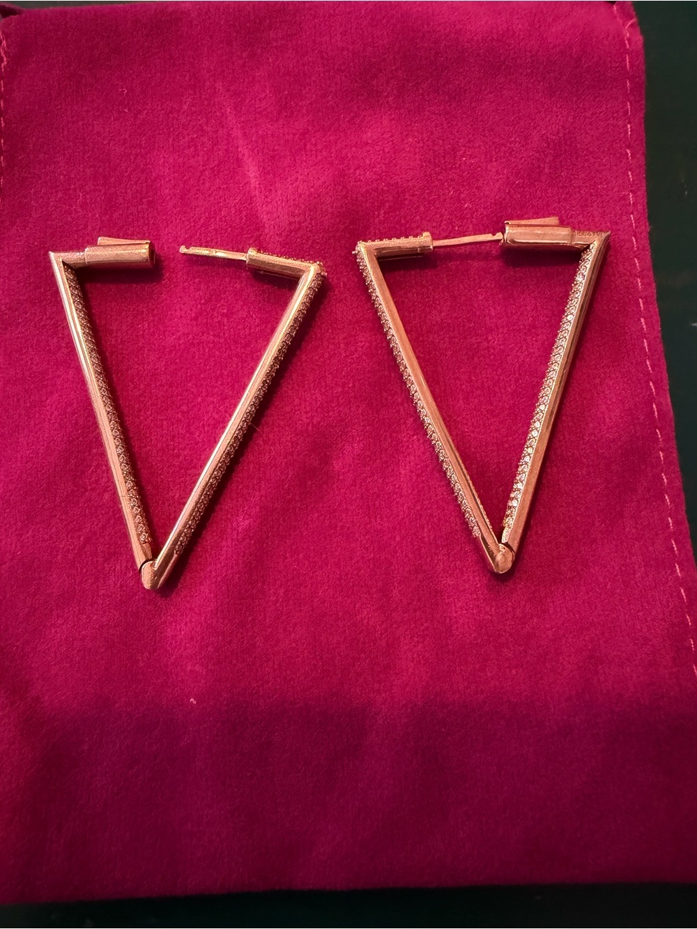 Nikho Rey Rose Goldtone Triangle Hoop Earrings - Women Jewelry